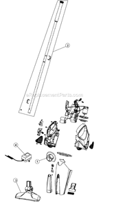 Page A Diagram and Parts List for M0802  Dirt Devil Upright Vacuum